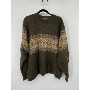 VINTAGE FOGCUTTER XL MENS LAMBSWOOL BLEND FAIR ISLE KNIT GRANDPA SWEATER